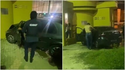 Motorista perde controle e colide em torre da Guarda Municipal de Fortaleza